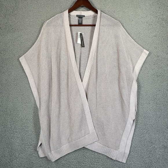 Chelsea & Theodore Beige‎ women's open front cardigan size XL Pockets Wool Blend - Picture 1 of 7